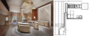 Inside of a high end jewelry store
