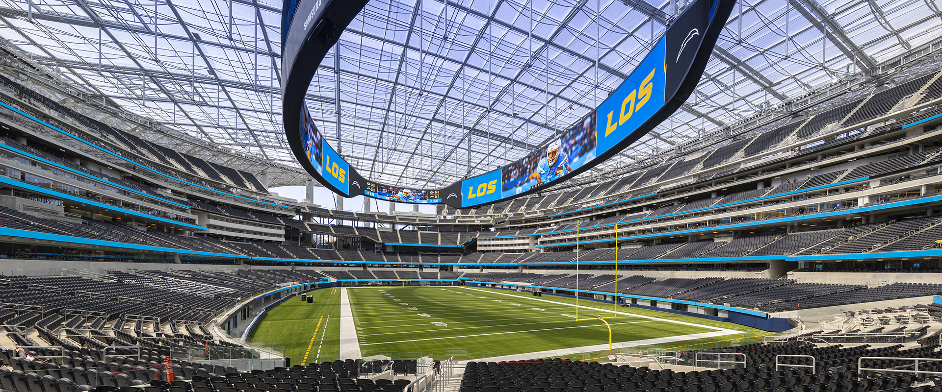 Interior of SoFi Stadium.